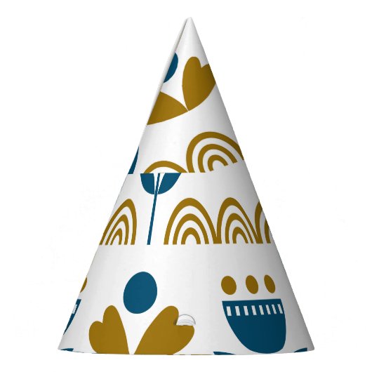 Skandinavische Volkskunst, buntes Muster. Partyhütchen (Links)