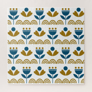 Skandinavische Volkskunst, buntes Muster. Puzzle