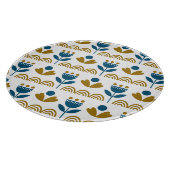 Skandinavische Volkskunst, buntes Muster. Schneidebrett (Ecke)