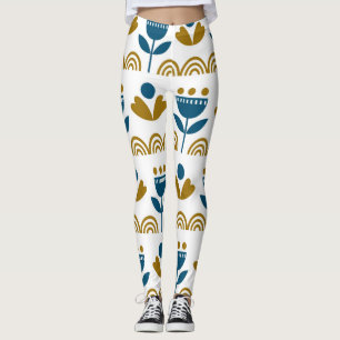 Skandinavische Volkskunst, farbenfrohes Muster. Leggings