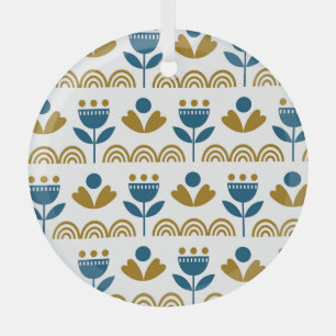 Skandinavische Volkskunst, farbenfrohes Muster. Ornament Aus Glas