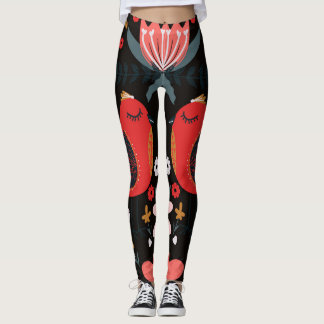 Skandinavische Volkskunst: Farbige Vögel. Leggings