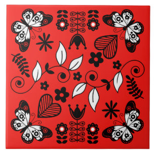 Skandinavische Volkskunst Fliese