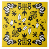 Skandinavische Volkskunst Fliese (Vorderseite)