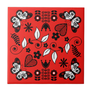 Skandinavische Volkskunst Fliese