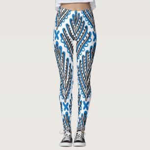 Skandinavische Volkskunst: Florales Retro-Design Leggings