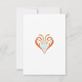 Skandinavische Volkskunst Herbstfarben Hochzeiten Save The Date (Rückseite)