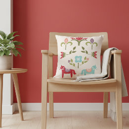 Skandinavische Volkskunst Kissen