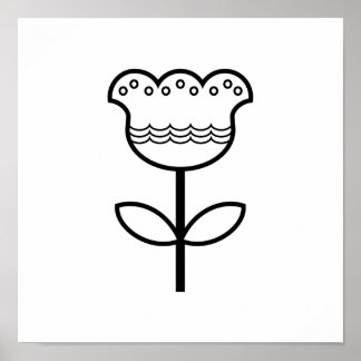 Skandinavische Volkskunst Minimalistische Illustra Poster