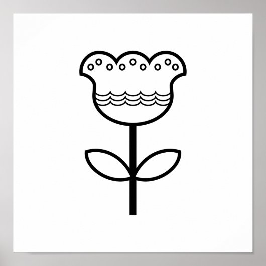 Skandinavische Volkskunst Minimalistische Illustra Poster (Vorne)