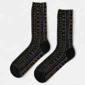 Skandinavische Volkskunst mit Sun & Wave Patter Socken (Linkes Detail)