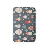 Skandinavische Volkskunst mit Weihnachtszwergen Badematte (Vorderseite Vertikal)