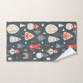 Skandinavische Volkskunst mit Weihnachtszwergen Badhandtuch Set (Handtuch)