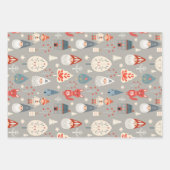 Skandinavische Volkskunst mit Weihnachtszwergen Geschenkpapier Set (Vorderseite 2)