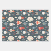 Skandinavische Volkskunst mit Weihnachtszwergen Geschenkpapier Set (Vorderseite)