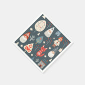 Skandinavische Volkskunst mit Weihnachtszwergen Serviette (Ecke)