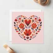 Skandinavische Volkskunst Mitteilungskarte (Vorderseite/Rückseite Beispiel)