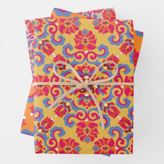 Skandinavische Volkskunst Muster Wrapping Paper Sh Geschenkpapier Set (Beispiel)