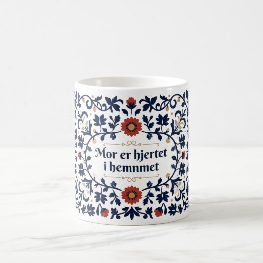 Skandinavische Volkskunst Muttertags-Kaffeetasse Kaffeetasse (Mittel)