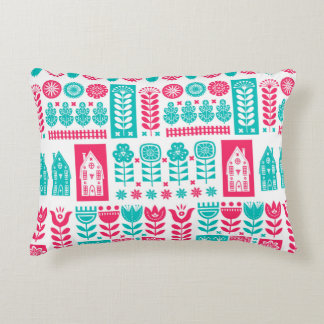 Skandinavische Volkskunst nahtlos Vintages Muster  Dekokissen