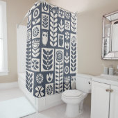 Skandinavische Volkskunst nahtlos Vintages Muster Duschvorhang (Beispiel)