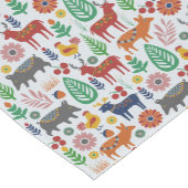 Skandinavische Volkskunst Nordic Boho Modernes Mus Kurzer Tischläufer (Ecke)