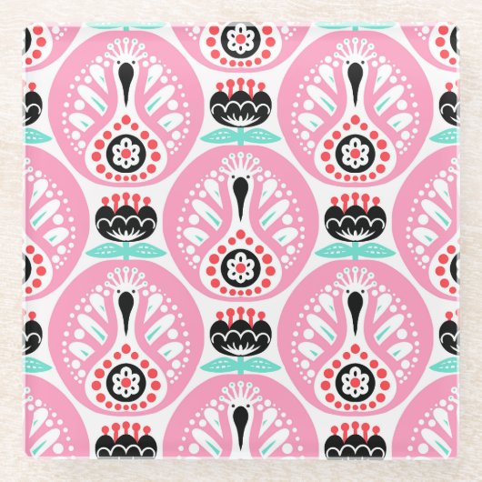 Skandinavische Volkskunst: Nordic Seamless. Glasuntersetzer (Vorderseite)