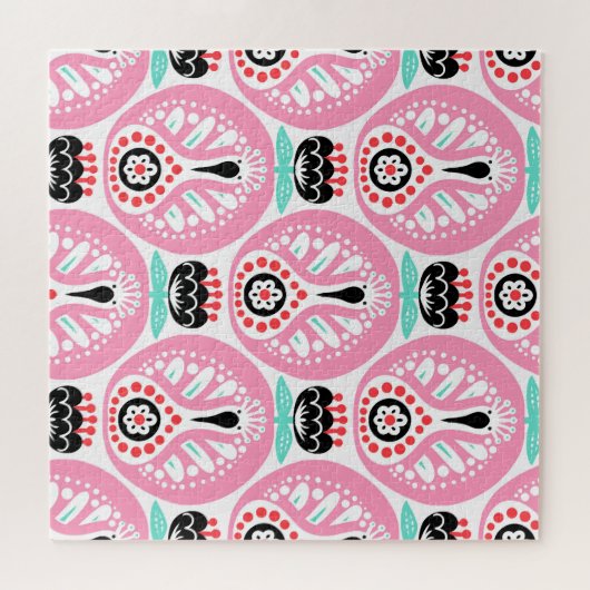 Skandinavische Volkskunst: Nordic Seamless. Puzzle (Horizontal)