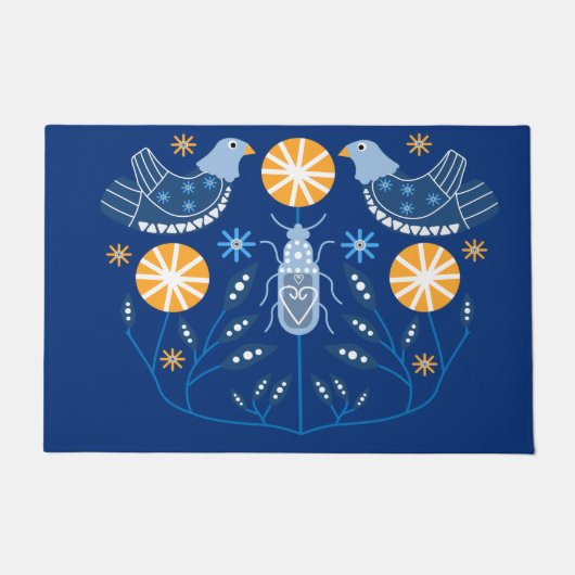 Skandinavische Volkskunst | Nordische Dekoration T Fußmatte (Vorderseite)