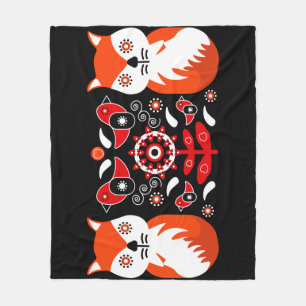 Skandinavische Volkskunst Nordische Dekorations- Fleecedecke