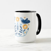 Skandinavische Volkskunst | Nordische Dekorations- Tasse (VorderseiteRechts)