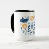 Skandinavische Volkskunst | Nordische Dekorations- Tasse (Vorderseite Links)