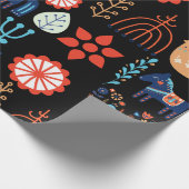 Skandinavische Volkskunst Nordische Minimalistisch Geschenkpapier (Ecke)