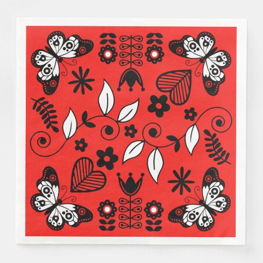 Skandinavische Volkskunst Serviette (Vorderseite)