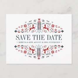 Skandinavische Volkskunst | SPEICHERUNG DES DATUMS Ankündigungspostkarte