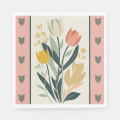 Skandinavische Volkskunst Tulpen Serviette (Vorderseite)
