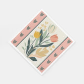 Skandinavische Volkskunst Tulpen Serviette (Ecke)