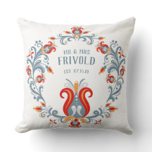 Skandinavische Volkskunst Velkommen Pillow