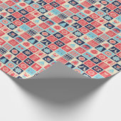 Skandinavische Volkskunst: Vintage Blütenkunst. Geschenkpapier (Ecke)