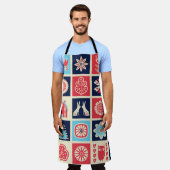 Skandinavische Volkskunst: Vintage Blütenkunst. Schürze (Getragen)