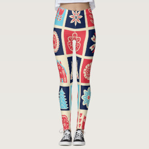 Skandinavische Volkskunst: vintage floral. Leggings
