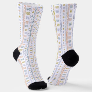 Skandinavische Volkskunstsocken mit Sonnen- und We Socken