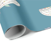 Skandinavische Wal-Meerestiere Geschenkpapier (Rolleneckpunkt)