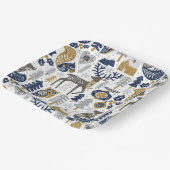 Skandinavische Waldtiere Schneeflocken Weihnachten Pappteller (Gewinkelt)