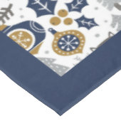 Skandinavische Waldtiere Schneeflocken Weihnachten Tischdecke (Schrägansicht)