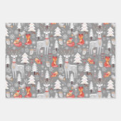 Skandinavische Waldtiere Weihnachtsfeiertag Geschenkpapier Set (Vorderseite 3)