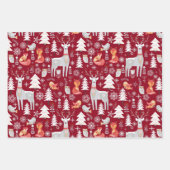 Skandinavische Waldtiere Weihnachtsfeiertag Geschenkpapier Set (Vorderseite 3)