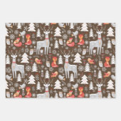 Skandinavische Waldtiere Weihnachtsfeiertag Geschenkpapier Set (Vorderseite 2)