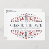 skandinavische WEDEN ÄNDERN DAS DATUM NACH DEM VER Ankündigungspostkarte (Vorne/Hinten)