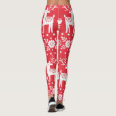 Skandinavische Weihnachten: Schneeflocken & Hirsch Leggings (Rückseite)